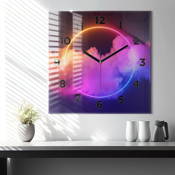Horloge murale carrée Résumé de fumée 3D