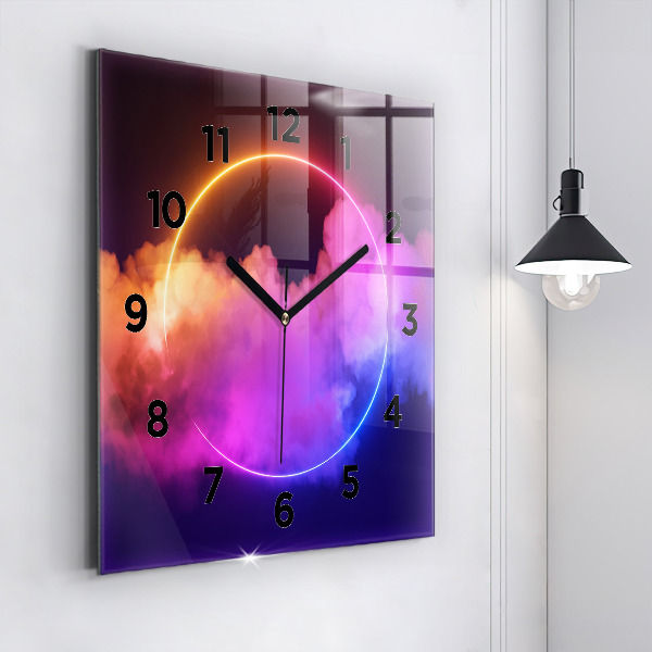 Horloge murale carrée Résumé de fumée 3D