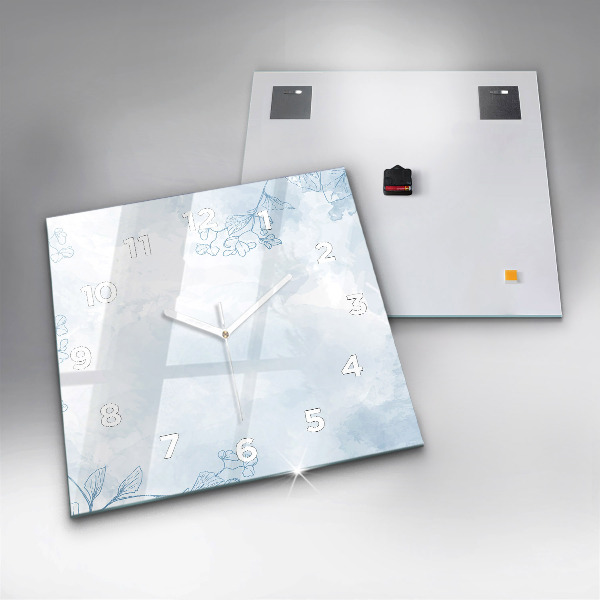 Horloge murale carrée Croquis de plantes