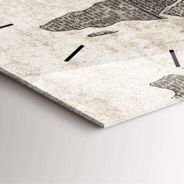 Horloge murale carrée Journal de la carte du monde