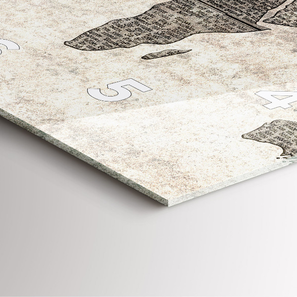 Horloge murale carrée Journal de la carte du monde