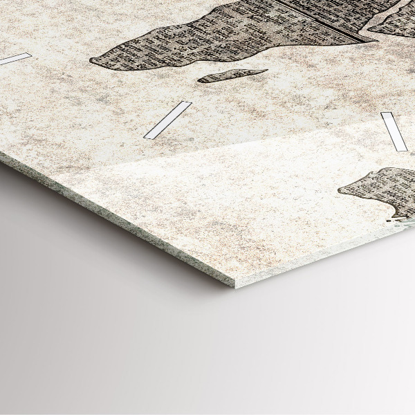 Horloge murale carrée Journal de la carte du monde