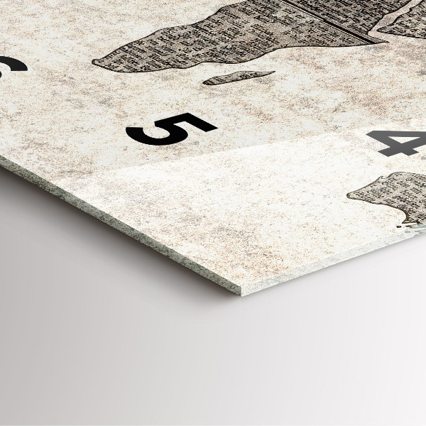 Horloge murale carrée Journal de la carte du monde