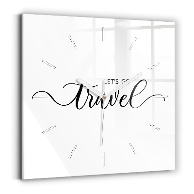 Horloge murale carrée 'L''inscription Voyage'