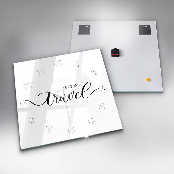 Horloge murale carrée 'L''inscription Voyage'