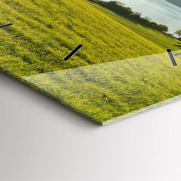 Horloge murale carrée Montagnes et champs