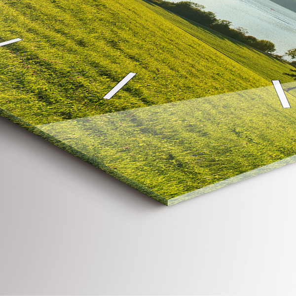 Horloge murale carrée Montagnes et champs