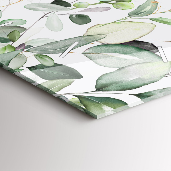 Horloge murale carrée Feuilles de plantes