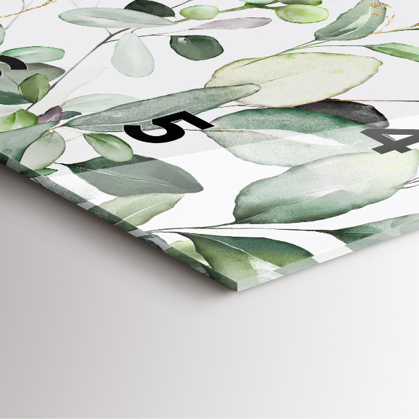 Horloge murale carrée Feuilles de plantes