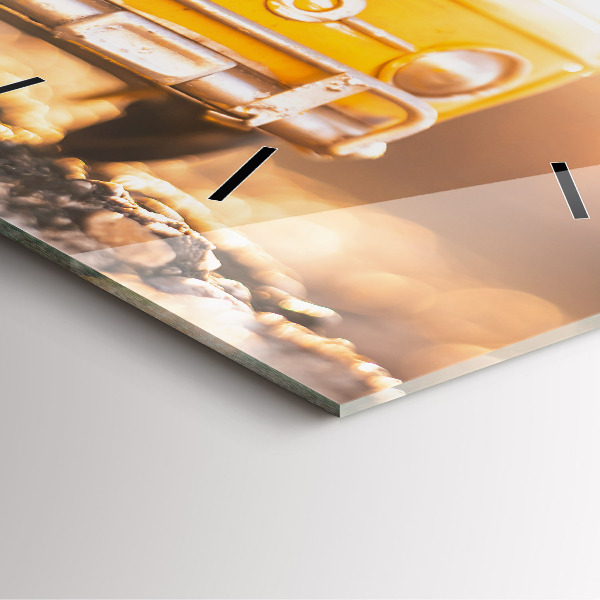 Horloge murale carrée Voiture en vacances