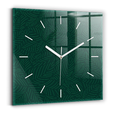 Horloge murale carrée Motif de feuille
