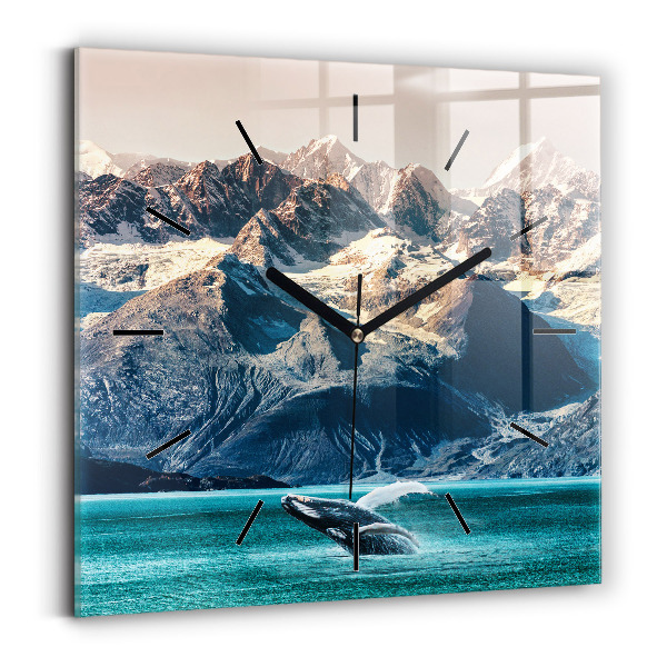 Horloge murale carrée Eau de baleine