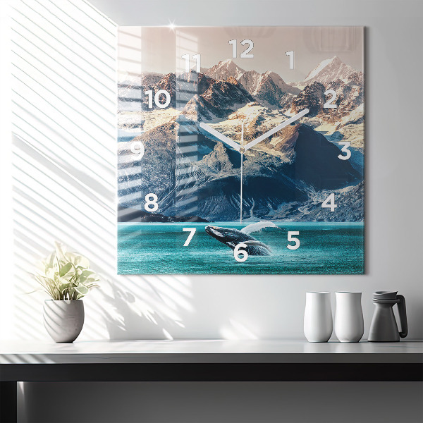 Horloge murale carrée Eau de baleine