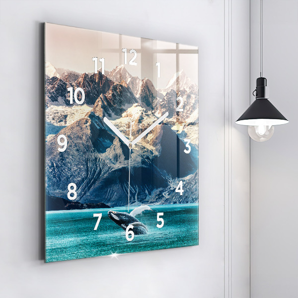 Horloge murale carrée Eau de baleine