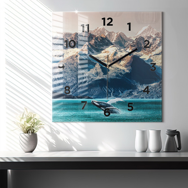 Horloge murale carrée Eau de baleine