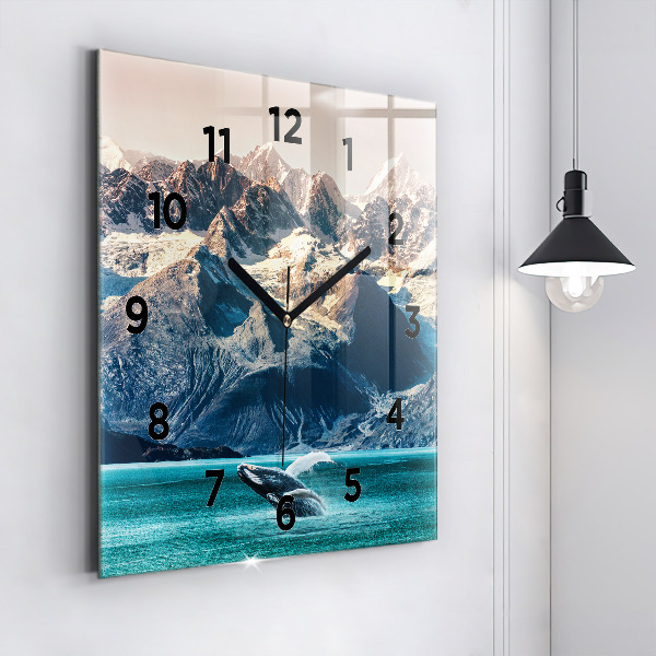 Horloge murale carrée Eau de baleine