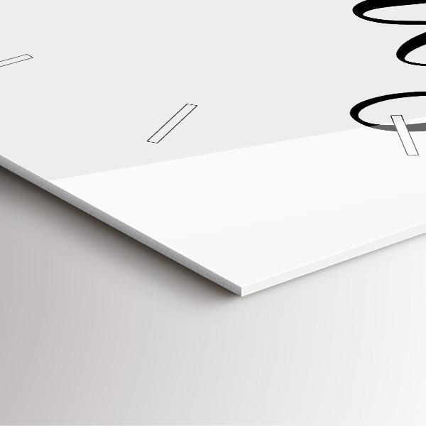 Pendule carrée en verre Inscription familiale et coeur