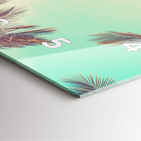 Pendule carrée en verre Palmiers tropicaux