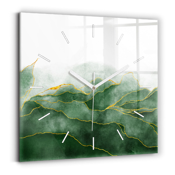 Pendule carrée en verre 'Feuilles d''abstraction'