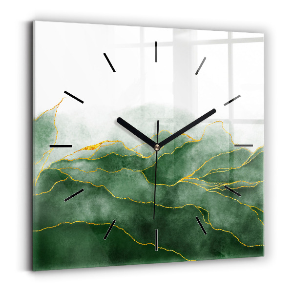 Pendule carrée en verre 'Feuilles d''abstraction'