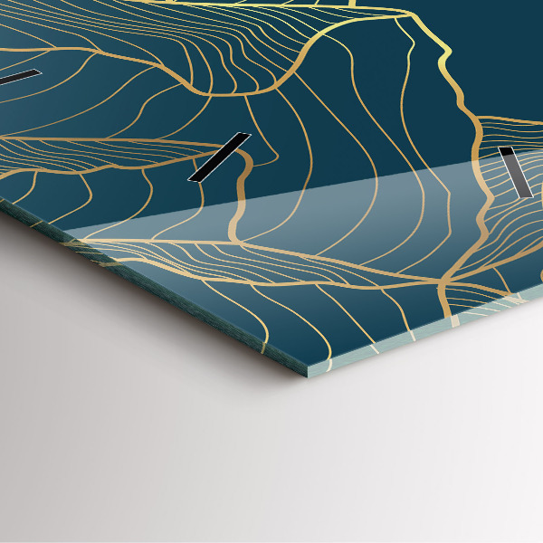 Pendule carrée en verre Croquis des montagnes