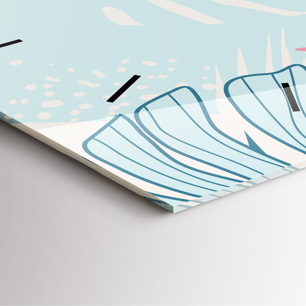 Pendule carrée en verre Feuilles pastel – Tropiques