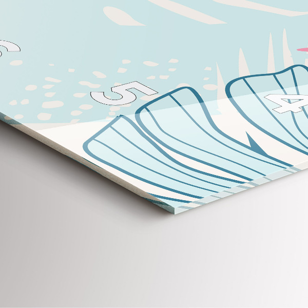 Pendule carrée en verre Feuilles pastel – Tropiques