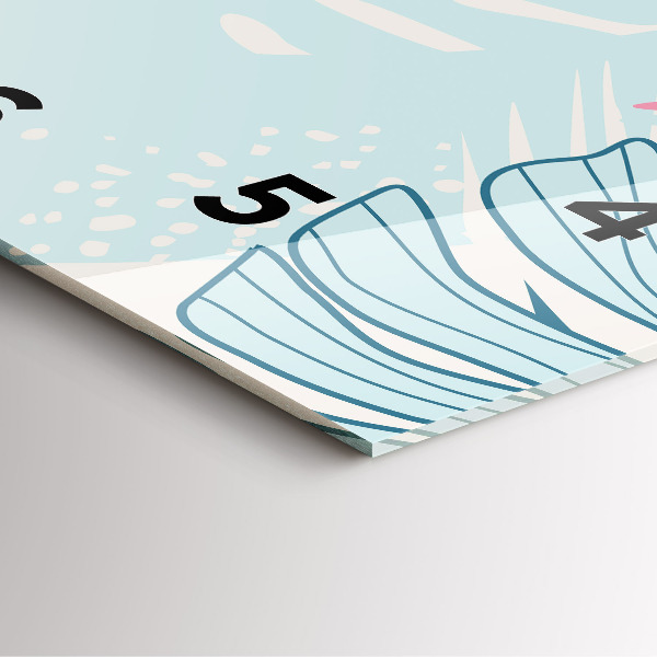 Pendule carrée en verre Feuilles pastel – Tropiques