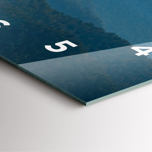 Pendule carrée en verre Paysage de montagne abstrait