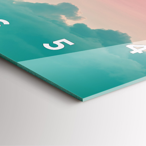 Pendule carrée en verre Dégradé du ciel et des montagnes