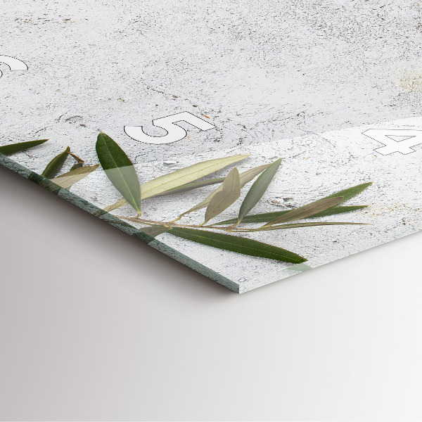 Pendule carrée en verre Olives minimalistes