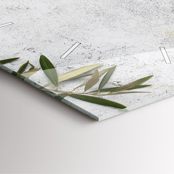 Pendule carrée en verre Olives minimalistes