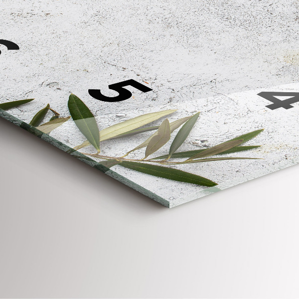 Pendule carrée en verre Olives minimalistes