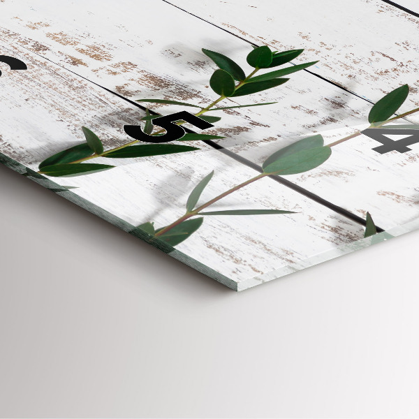 Pendule carrée en verre Planches en bois clair