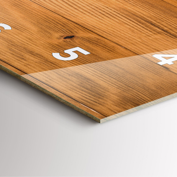 Pendule carrée en verre planches de bois