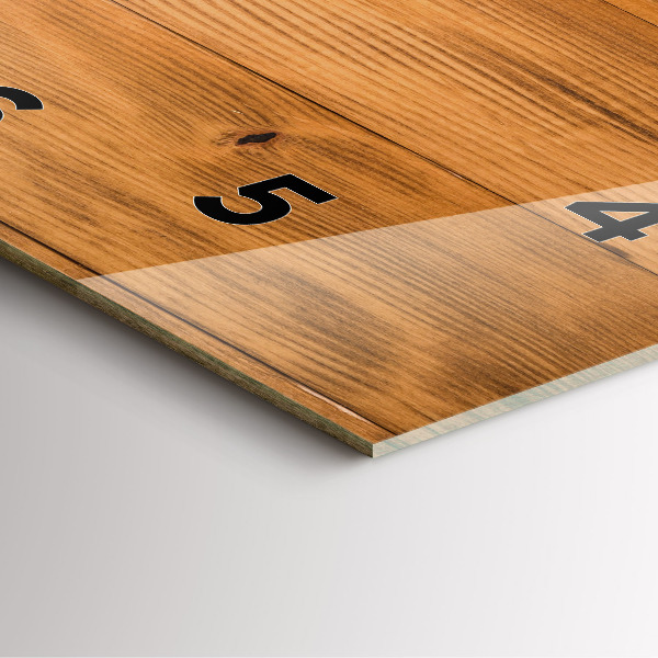 Pendule carrée en verre planches de bois