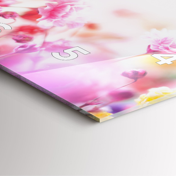 Pendule carrée en verre Fleurs dans le pré