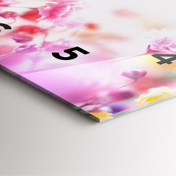 Pendule carrée en verre Fleurs dans le pré