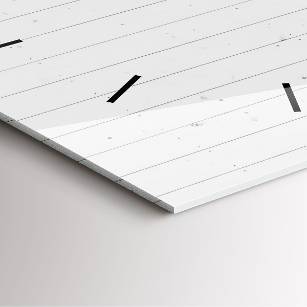 Pendule carrée en verre Motif de panneaux en bois