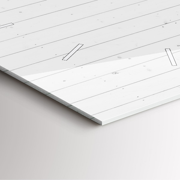 Pendule carrée en verre Motif de panneaux en bois