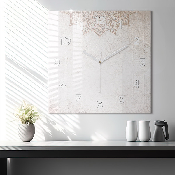 Pendule carrée en verre Motif décoratif