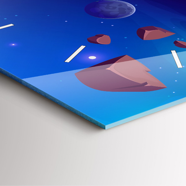 Pendule carrée en verre Planètes galaxie