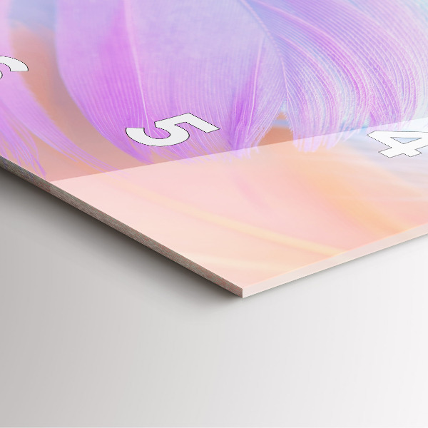 Pendule carrée en verre plumes colorées