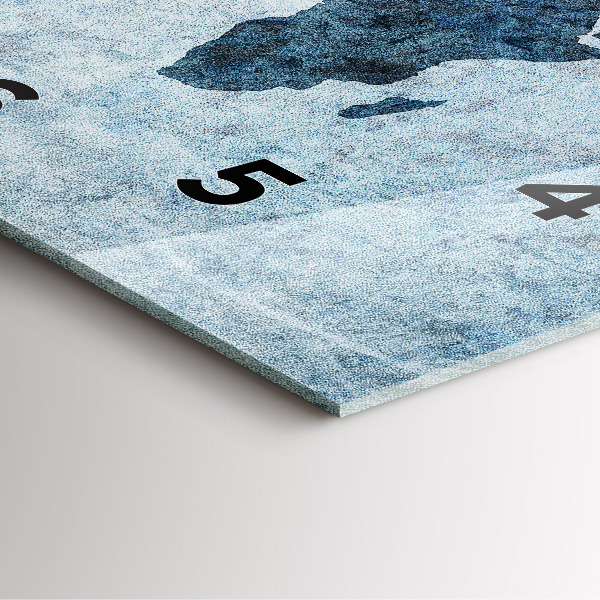 Pendule carrée en verre Carte du monde peinte