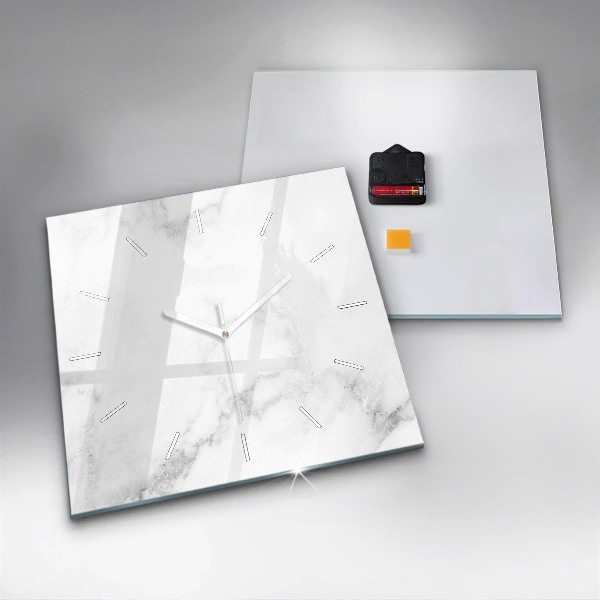 Pendule carrée en verre Marbre élégant