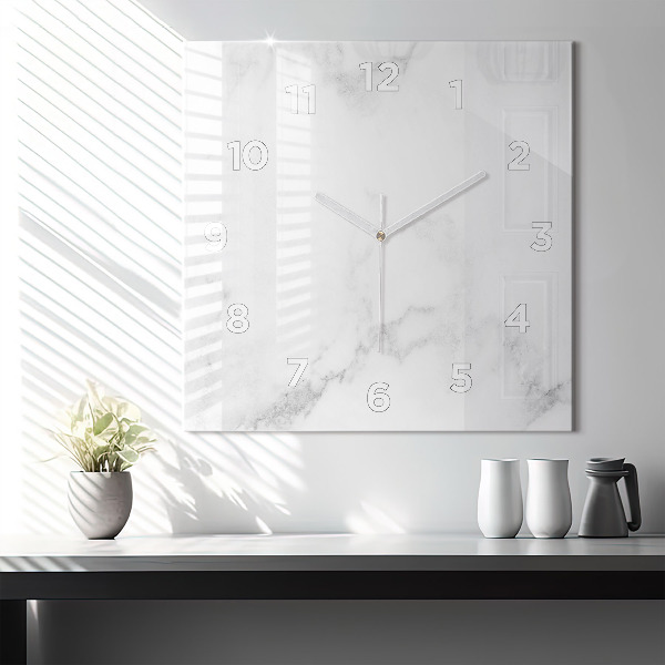 Pendule carrée en verre Marbre élégant
