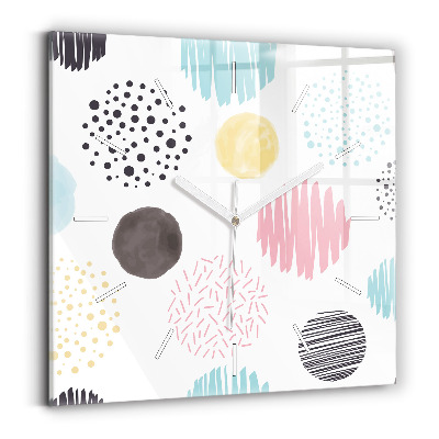 Pendule carrée en verre Motif géométrique