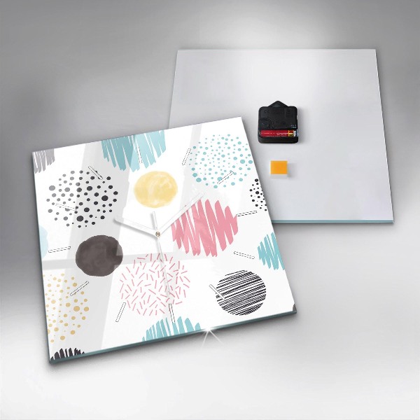 Pendule carrée en verre Motif géométrique