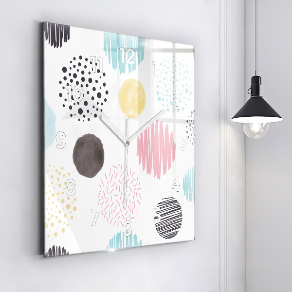 Pendule carrée en verre Motif géométrique