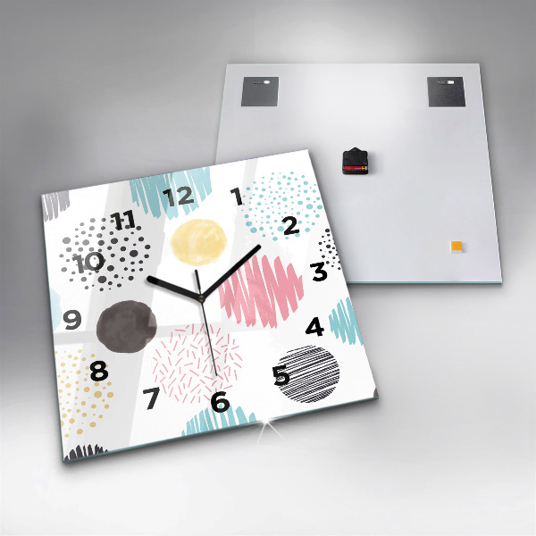 Pendule carrée en verre Motif géométrique